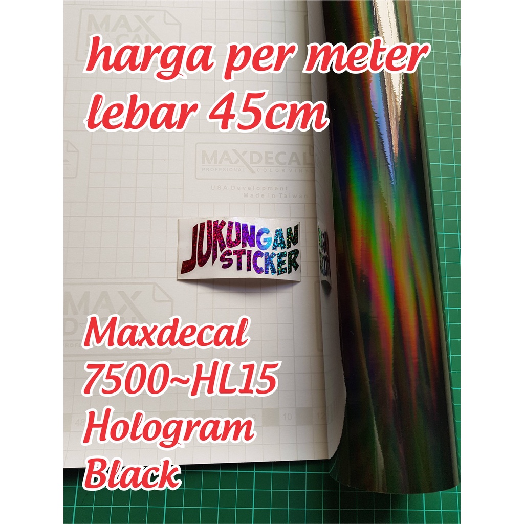 Stiker Max Decal Pelangi Hitam - Sticker Vinyl Maxdecal Hologram Black - HL15