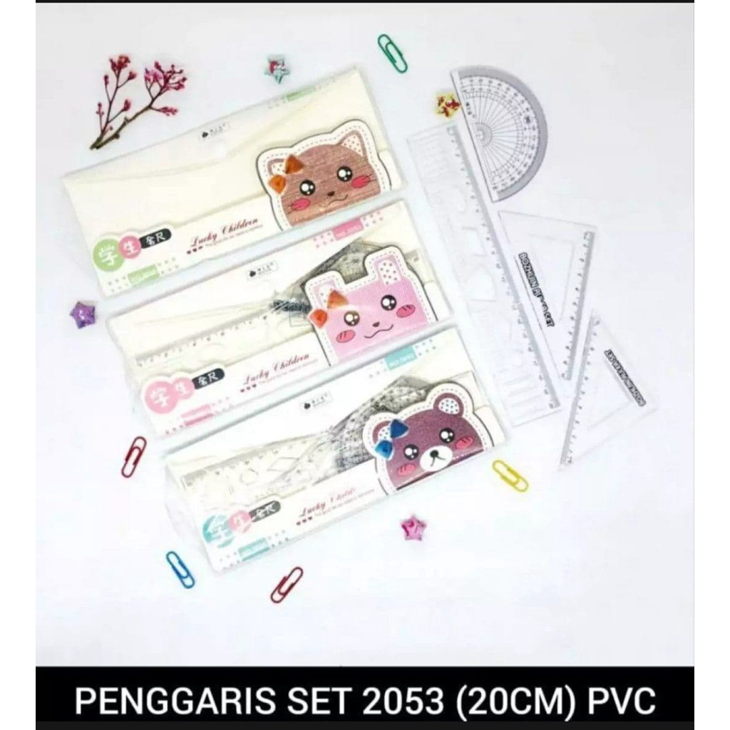 PENGGARIS SET FANCY 4 IN 1 PANJANG 20CM PVC