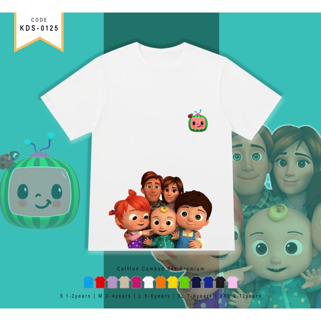 T-SHIRT KIDS / KAOS ANAK-ANAK BERGAMBAR COCO MELON FAM/ CUSTOM KAOS / MURAH