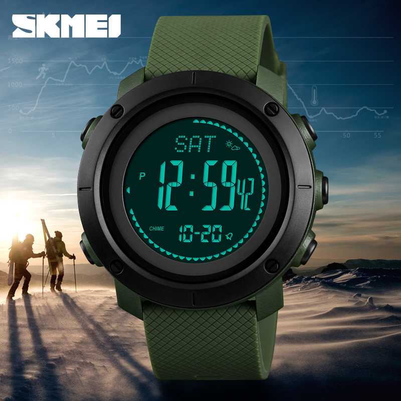 IDN - SKMEI Jam Tangan Digital Sporty Pria Pedometer Calorie Compass - 1427