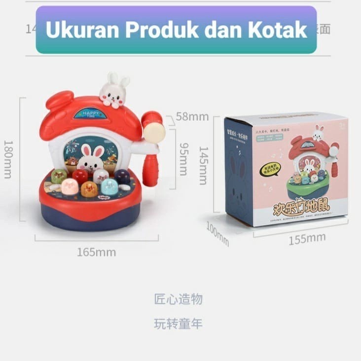 PROMO NEW HAPPY HAMSTER Mainan Edukasi Basic Anak Balita Mukul Tikus Pukulan Palu Hamster Happy Hamster 162-15 HAMSTERR/ Kado Anak Balita  Musical Lampu Pukul Pukulan Tikus Lucu Unik