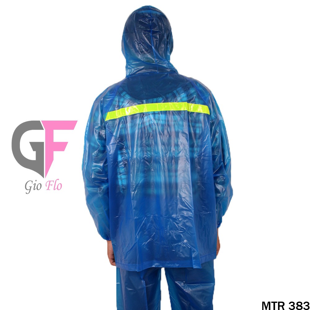 GIOFLO Jas Hujan Motor Anti Air Angin Blue / MTR 383