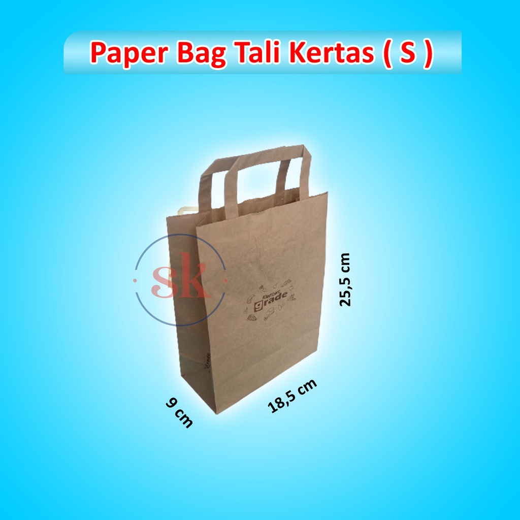

Paper Bag Tali Polos Coklat Tas Kertas Souvenir Kado Makanan Kue SMALL