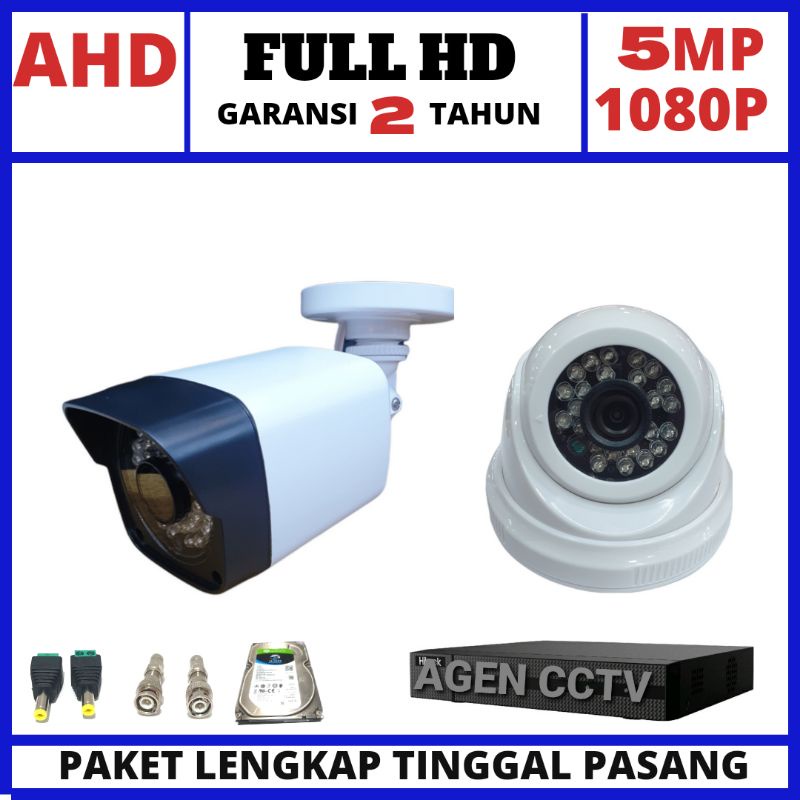 PAKET CCTV 4 CHANNEL 2 KAMERA LENSA 5MP 1080P FULL HD IR SONY