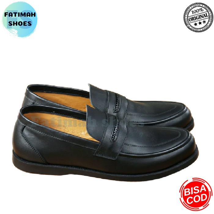 FATIMAHSHOES - Sepatu Kulit Pria Sepatu Slip On Casual Kulit Asli Original Shoes Sepatu Formal Kerja Pria Loafers