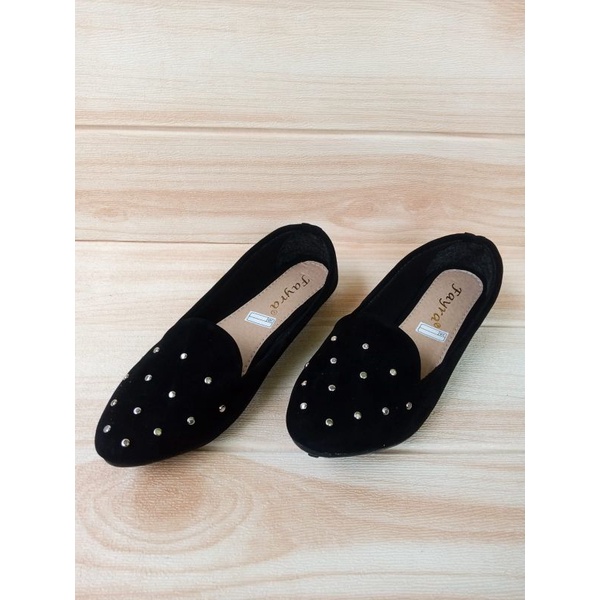 Sepatu Balet Wanita Terbaru Model Kenong Lidah Flatshoes Hitam Simple Flash Sale Bisa COD