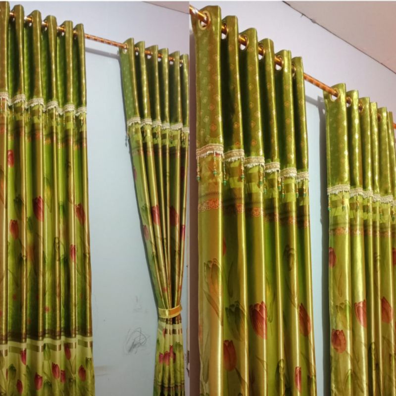 BISA COD BAYAR DI TEMPAT / gordeng blackout super tebal gordeng jendela kamar gordeng pintu kamar gorden pintu gorden jendela tirai jendela tirai pintu hordeng jendela kamar hordeng pintu kamar gorden jendela panjang gorden minimalis-Hijau New