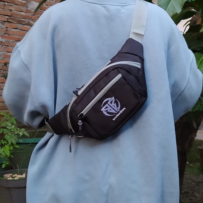 Tas Waist bag selempang pria brother born bag distro bahan d1000