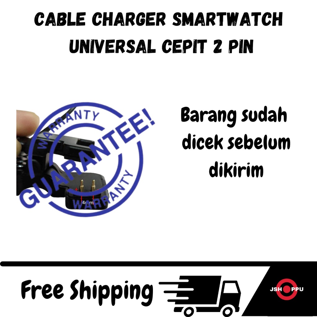 Kabel Charger Smart watch Cepit 2 Pin Charger Smart Band 2pin 4mm Smartband