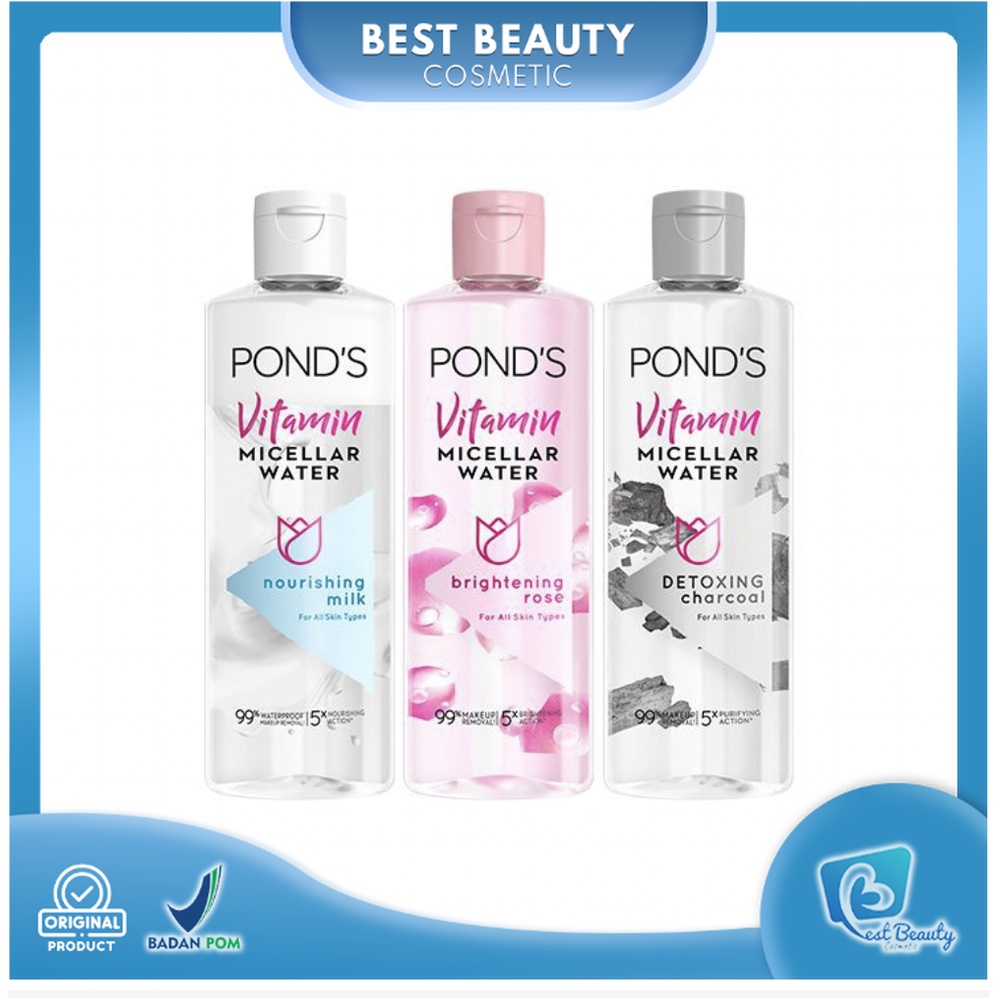 ★ BB ★ Pond's Vitamin Micellar Water Makeup Remover | PONDS D-Tox Charcoal Brightening Rose Nourshing