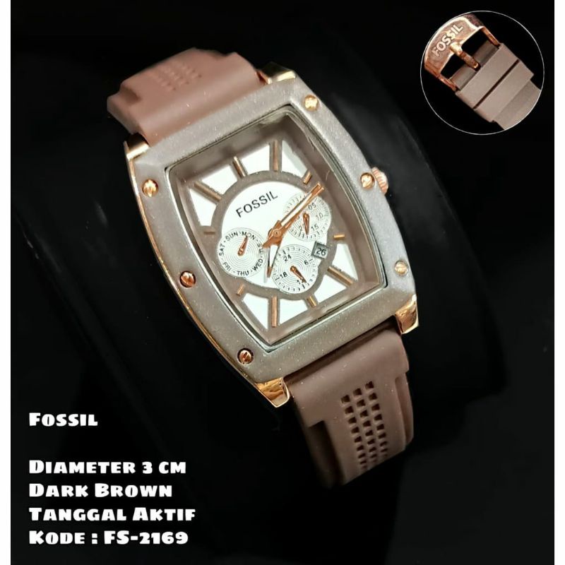 Jam Tangan Fossl Wanita 2169 Rubber Tanggal Aktif