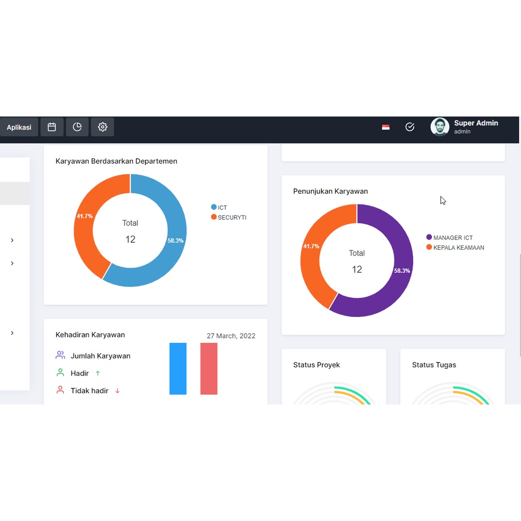Aplikasi Berbasis Web HRD HRIS Payroll dan Penggajian Absensi Cuti PHP