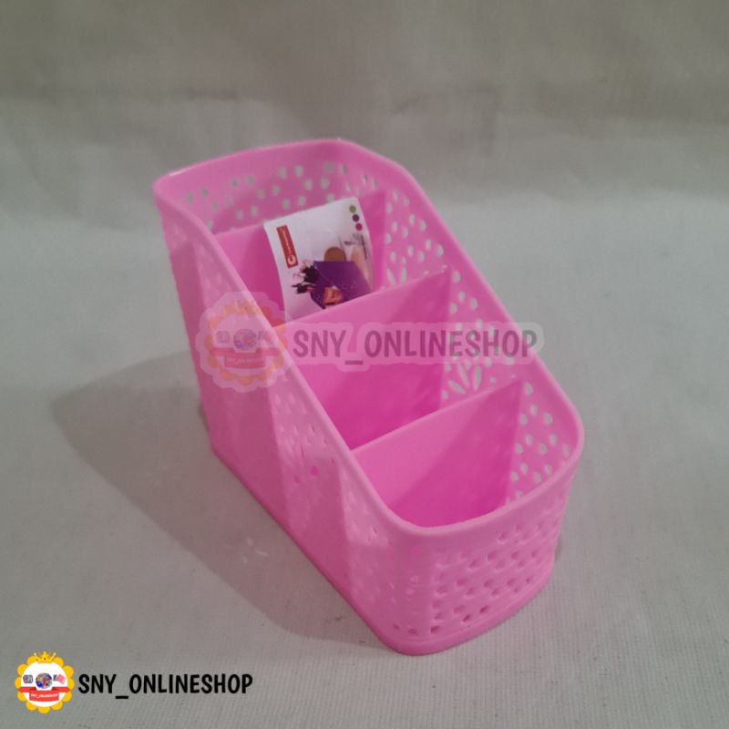 Keranjang Sekat Serbaguna Pink Plastik Lavender Clio - 8483