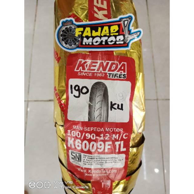 KENDA BAN LUAR TYPE K6009F 100/90 RING 12 PNP SCOOPY NEW DEPAN