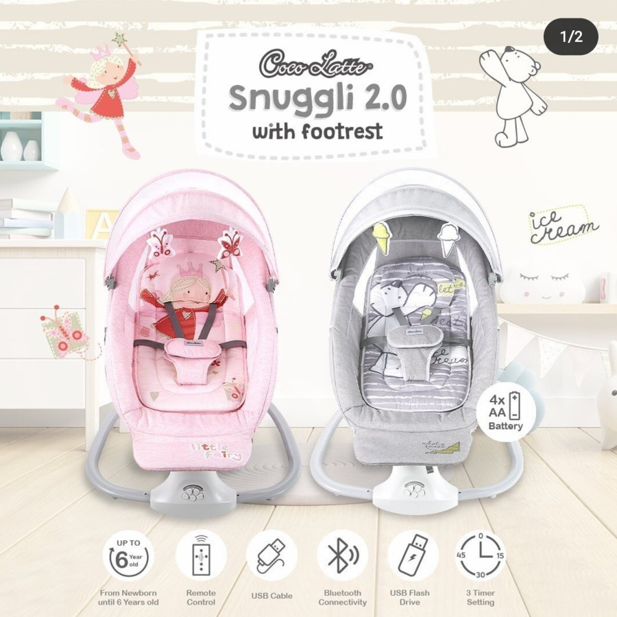 Bouncer Cocolatte Snuggli Elektrik/ Snuggli 6 in1 /Snuggli 2.0 /SNUGGLI 2.0 With Footrest CLASSIC /Patio/ Babydoes Claptown/ snuggli priv/ Claptown 2.0