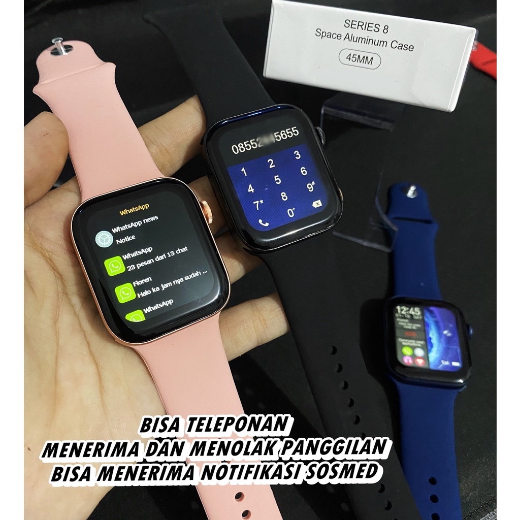 FREE ANTIGORES - Original Smartwatch series 8 Promax L series tertinggi fitur terlengkap Waterproof