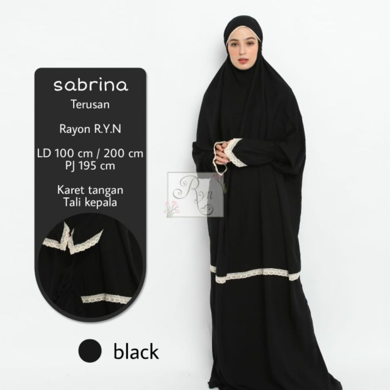 mukena R.Y.N TERUSAN SABRINA Mukenah Dewasa Premium Jumbo Mukenah Renda Rayon VIscose Adem Nyaman Mu