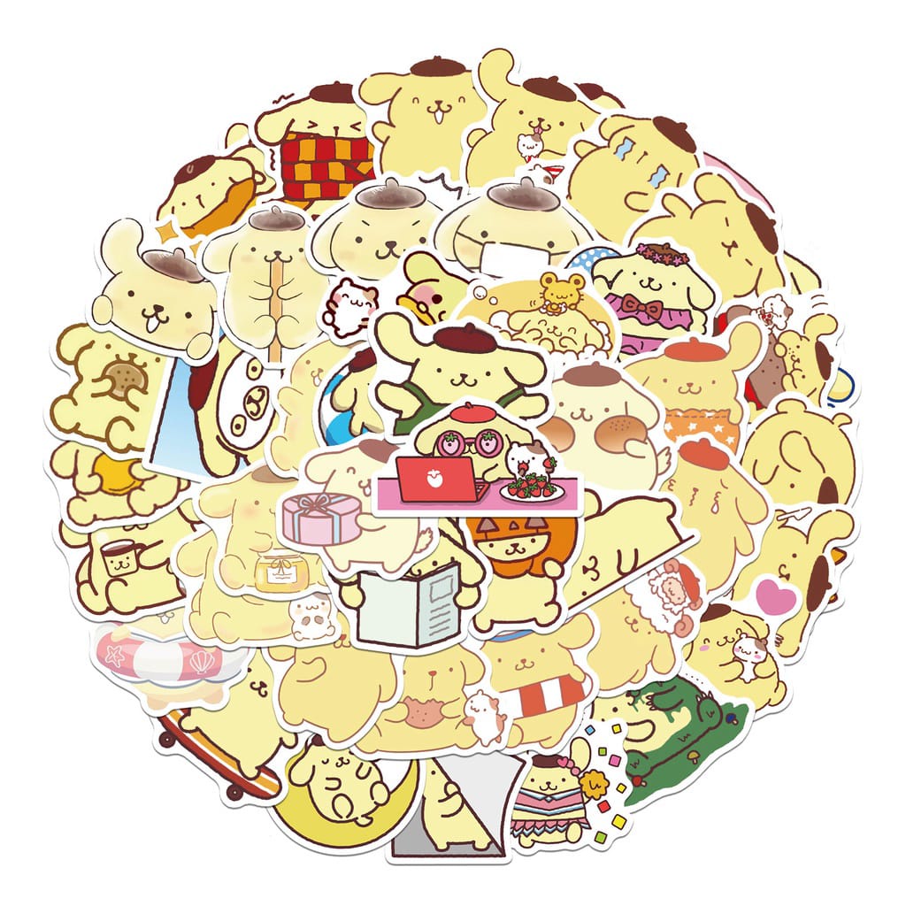 

[ , ] 3pcs Stiker Motif Pom Pom Purin untuk Laptop, Phone