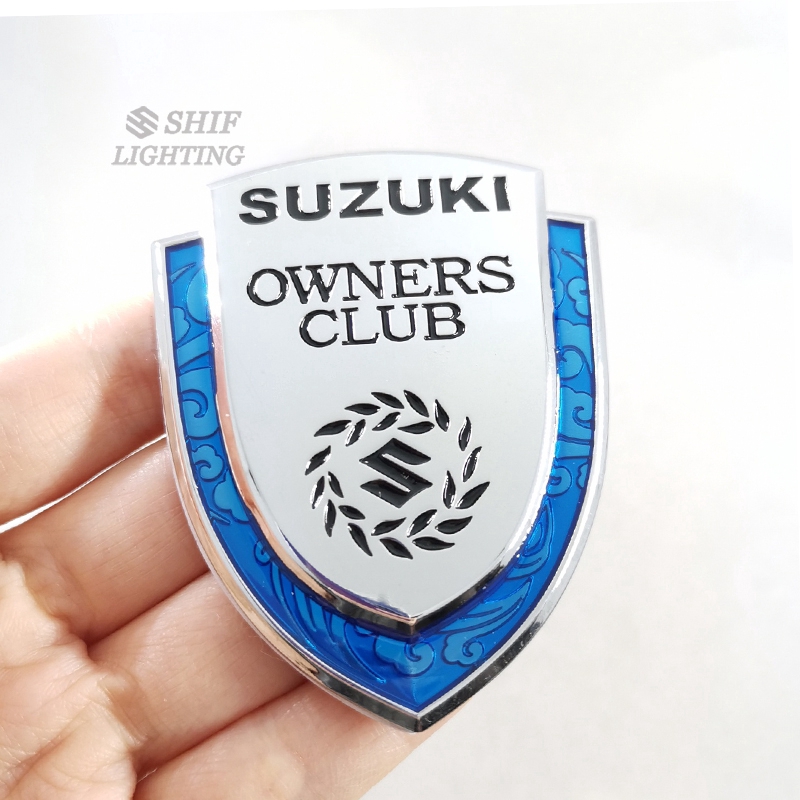 1Pc Stiker Emblem Logo SUZUKI OWNERS CLUB Bahan Metal Untuk Mobil SUZUKI