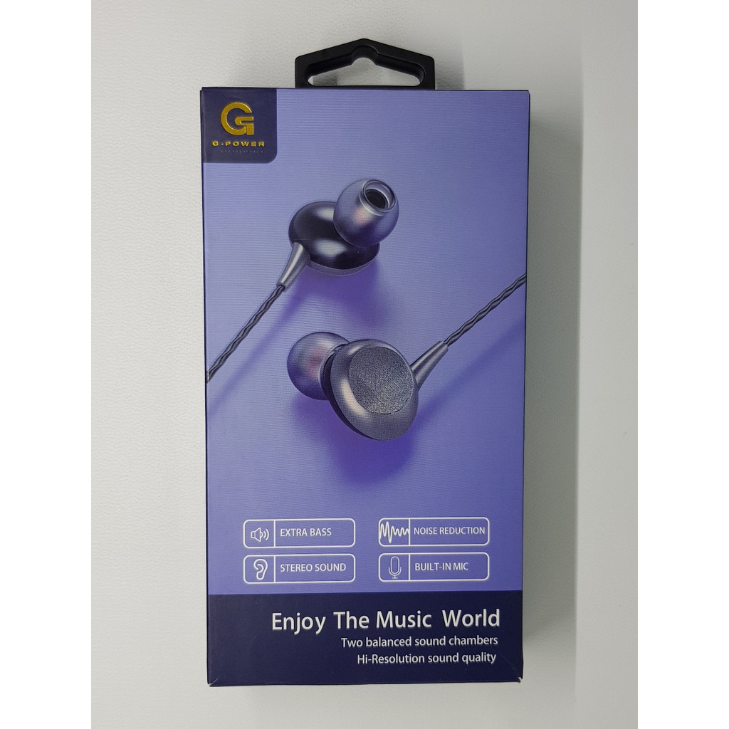 GPOWER EARPHONE HEADSET HANDSFREE GEP S21 GARANSI RESMI 1TAHUN IN EAR EARBUDS