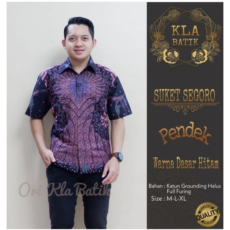 SUKET SEGORO kemeja batik pria lengan PENDEK terbaru modern ORIGINAL BY KLA BATIK