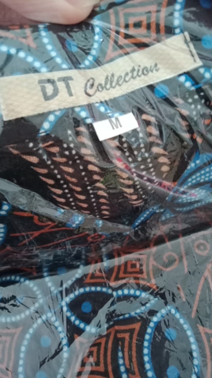 Cod Dt Collection - Hem Batik Pria Cowok Motif Kawung Hitam Lengan Pendek