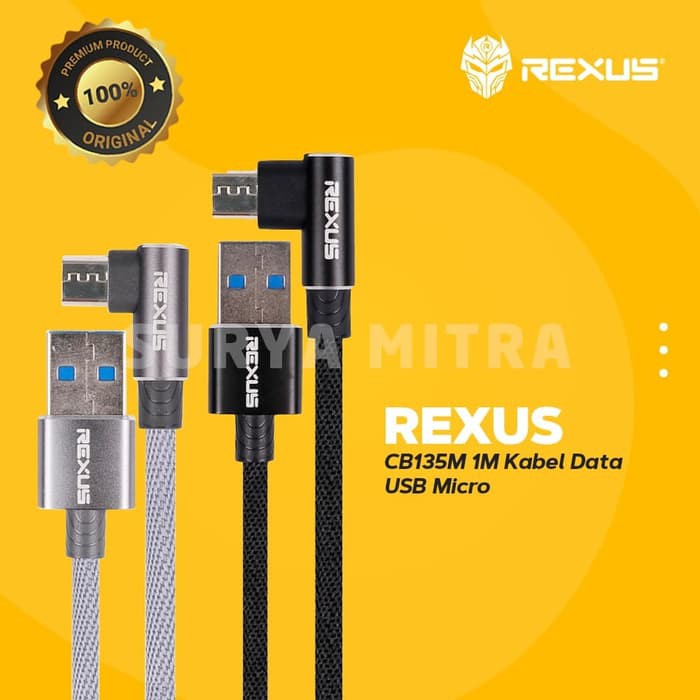 Kabel Data Micro Usb Rexus CB135M 1M Fast Charging 2.4A CB-135M