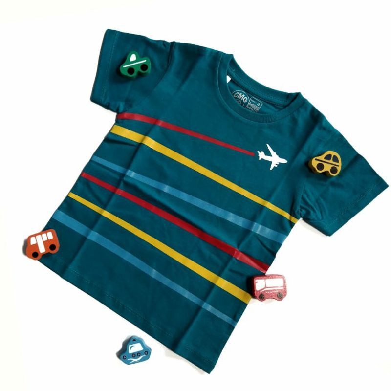 Kaos Anak Laki-Laki CMG Kids Motif Pesawat Cotton Combed 24S