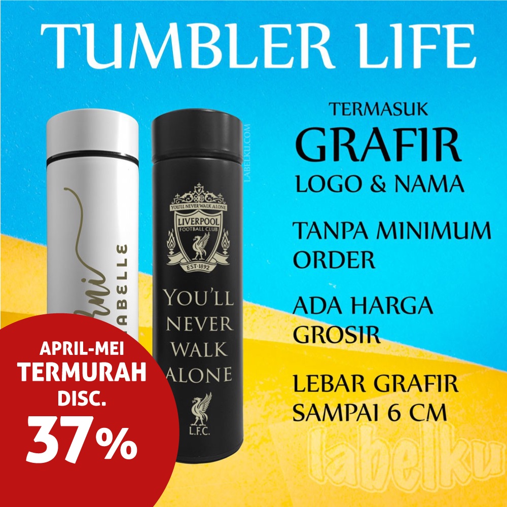 Jual Tumbler Custom Logo Nama Botol Promosi Grafir Laser Life Sakura Indonesia Shopee Indonesia