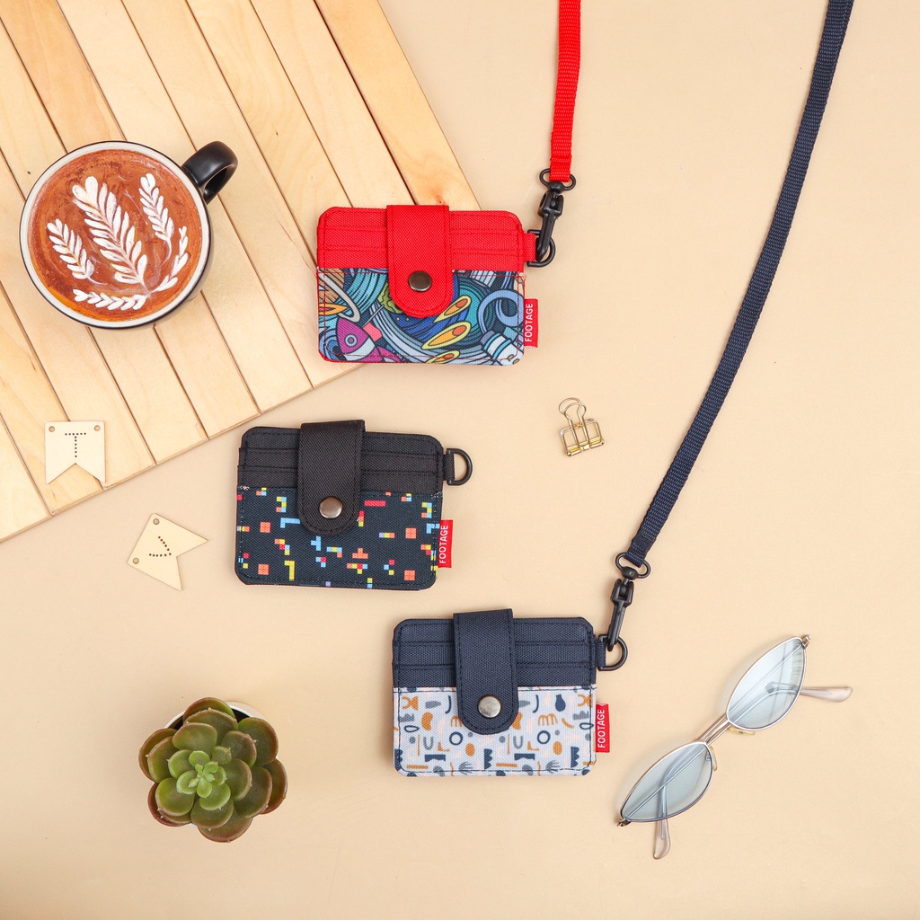 Card Holder Kalung Gantung Dompet Kartu Tipis dan Uang Pria Wanita Simple Hanging Wallet