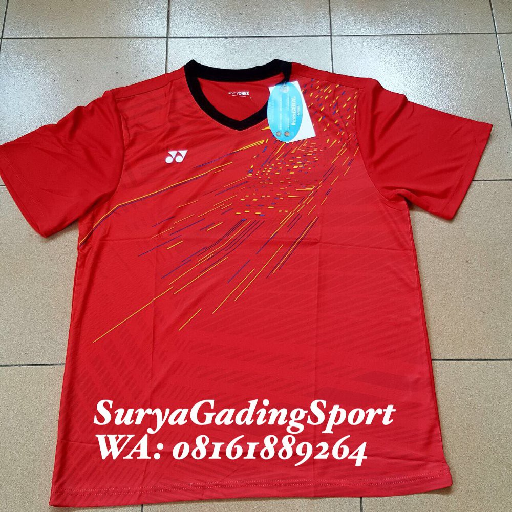 Baju Yonex Impor 266 Merah Kevin Gideon Termurah