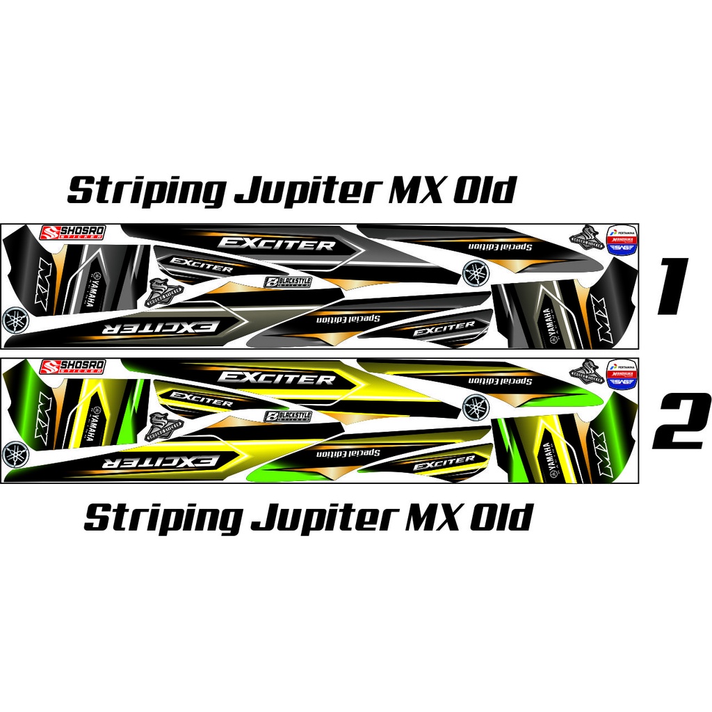 STRIPING MOTIF STICKER STRIPING VARIASI YAMAHA JUPITER MX OLD 2 MOTIF SIMPLE BARU ABU HIJAU OLD VARI