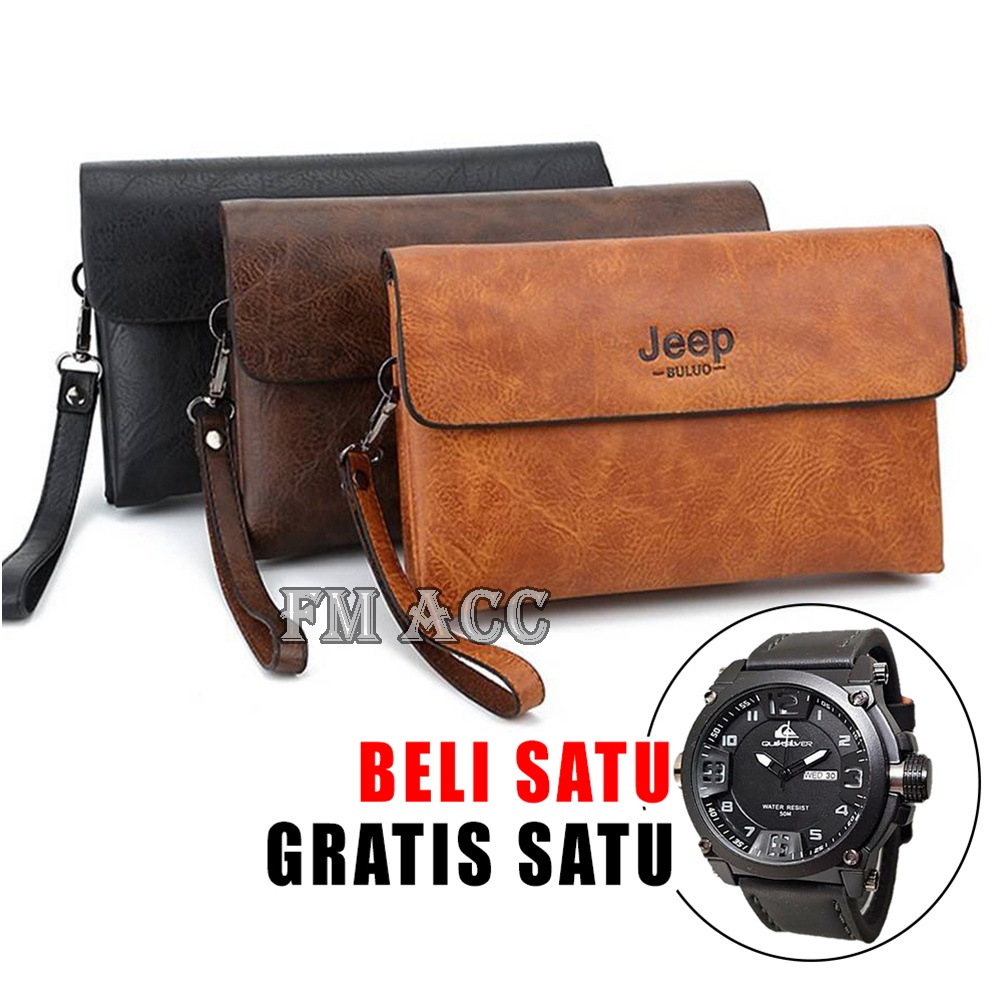 PROMO-Tas Tangan Handbag Jeep Pria Wanita Dompet Business GRATIS Jam Tangan Pria Murah Import Sport Terbaru 2022