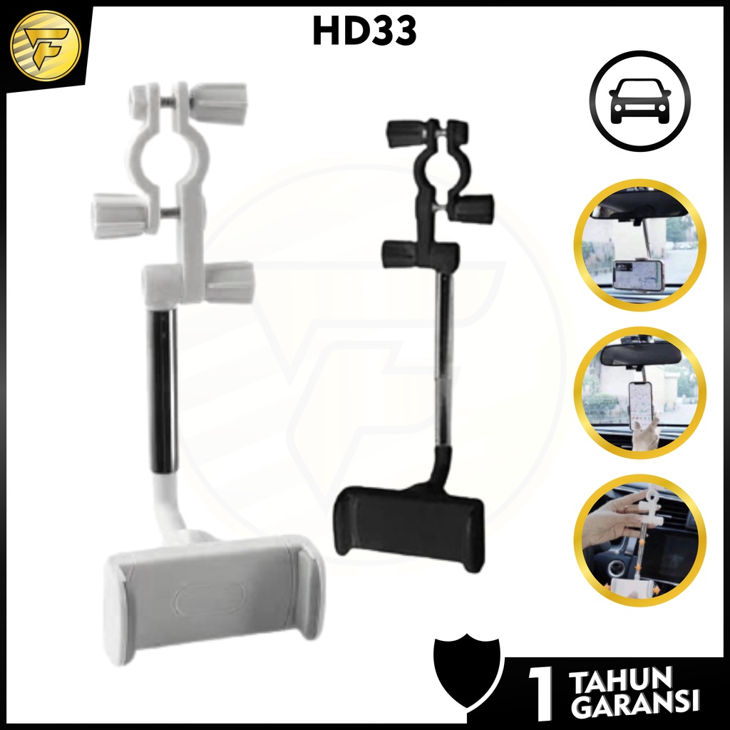 HD33 Car mount kaca spion kursi mobil penyangga stand HP holder U 360 rotasi CAR Holder