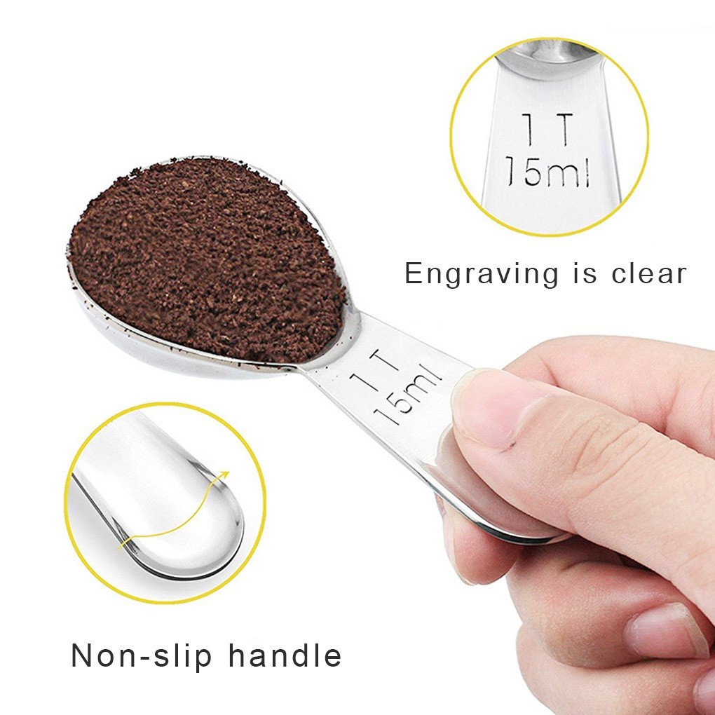 Hot Sale /15/30ml Sendok Takar Gula Kopi Stainless Steel/Sugar Powder Tea Measuring Scoop With Scale Sendok Ukur Dapur Coffee Accessorie