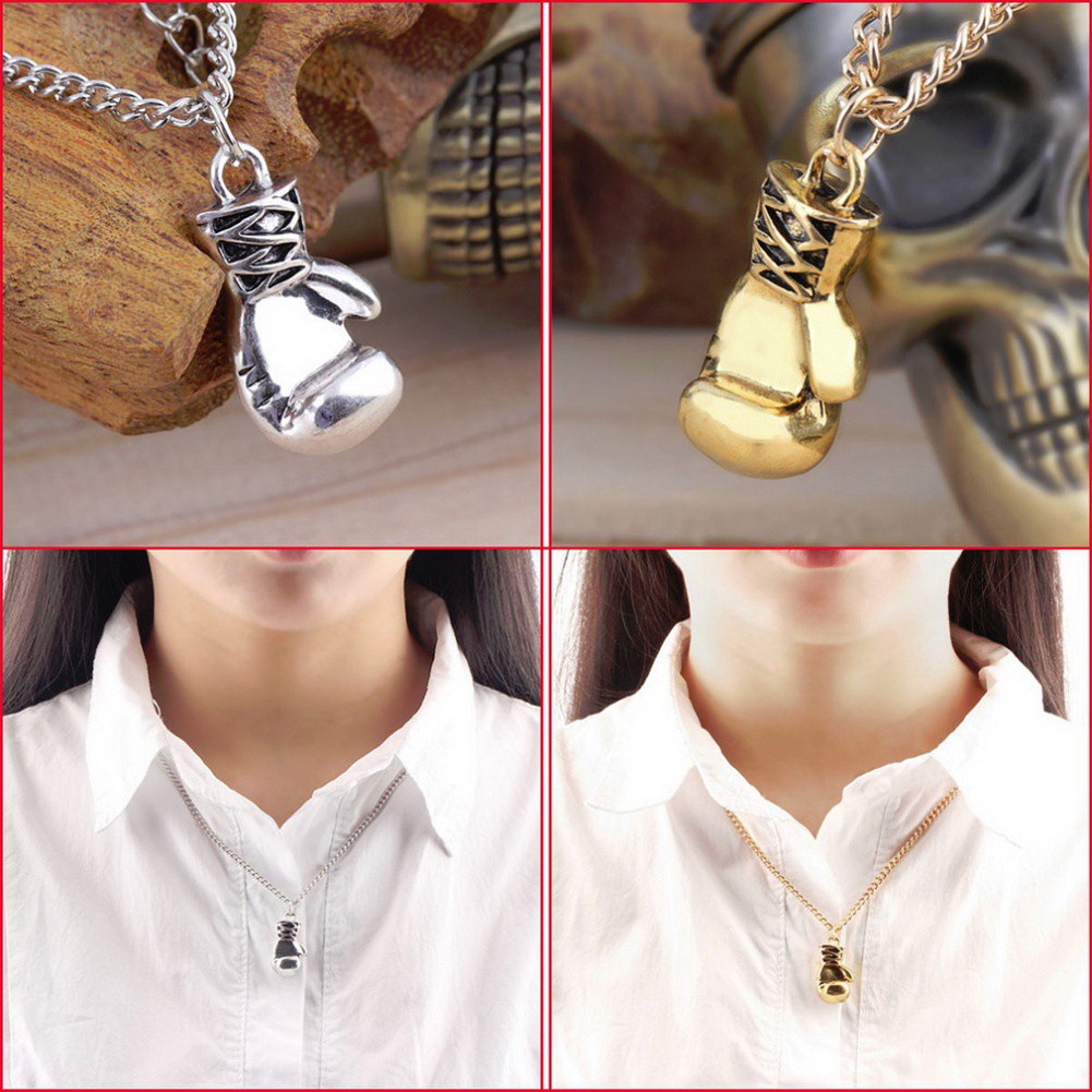 Fashion Punk Style Sports Boxing Gloves Pendant Necklace Jewelry