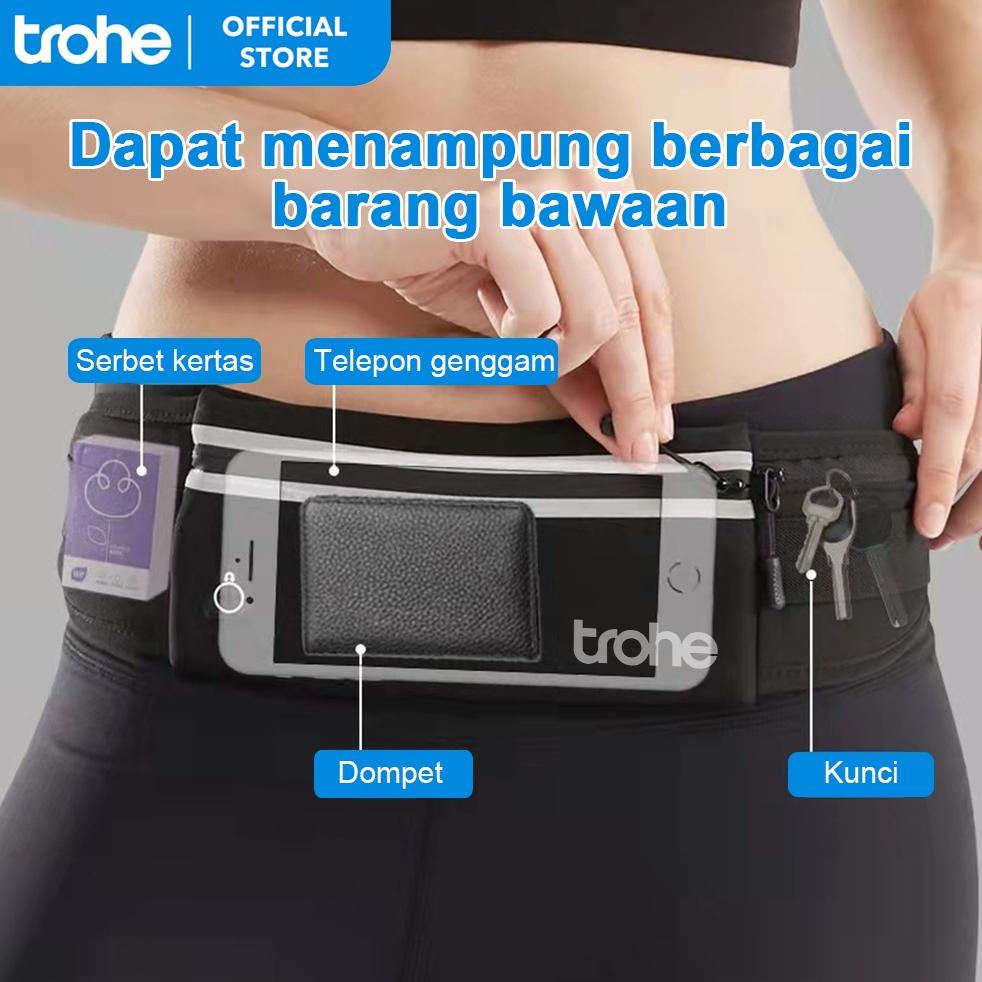 Trohe Running Belt Waterproof Tas Pinggang Olahraga / Go Belt Tas Olahraga Fitness Running Sport Bel