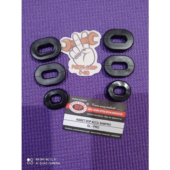 KARET BODY SAMPING DOP AKI HONDA GL PRO GL 100 MEGA PRO GL 100 (set kanan & kiri 6 pcs