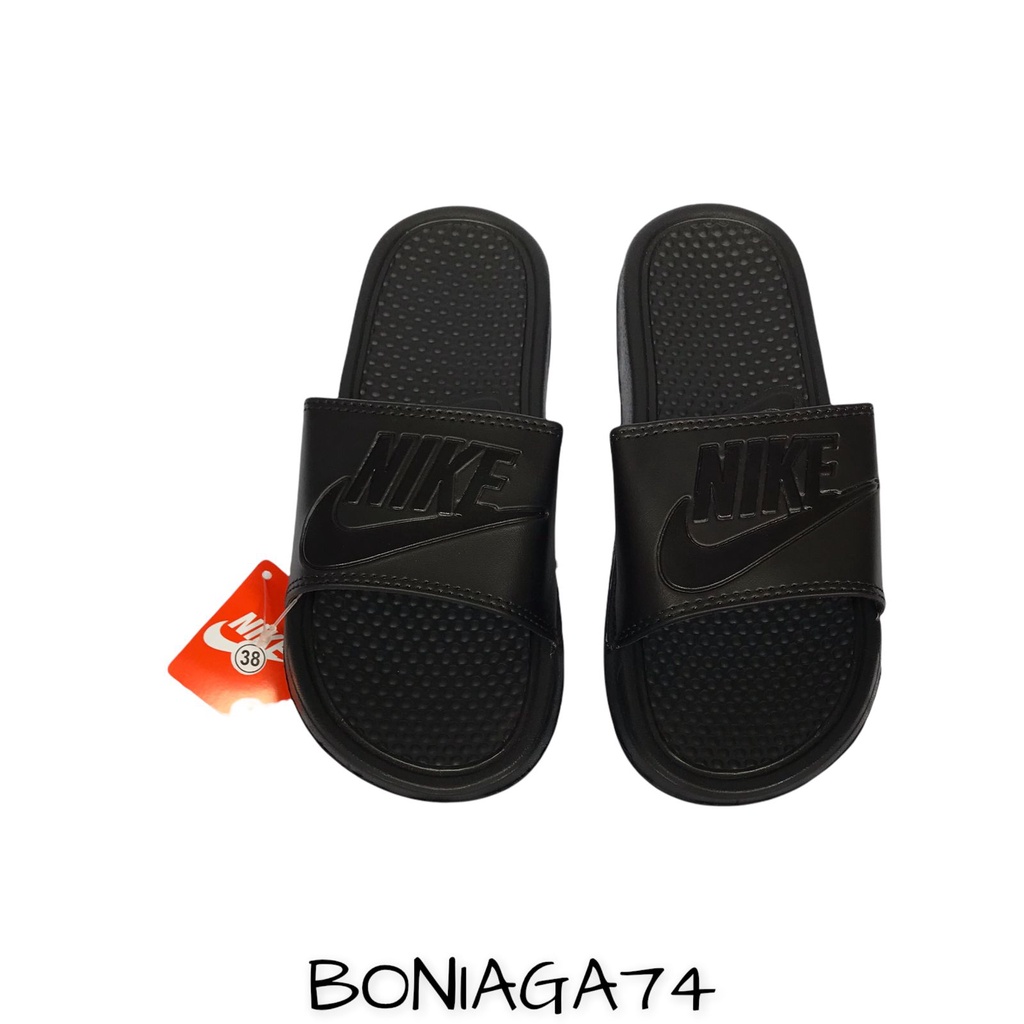 Sandal Pria Nike Benassi Grade Full Black Hitam Sendal Slide Selop