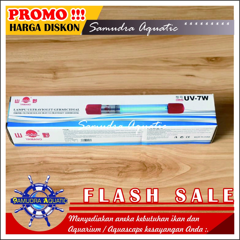 Lampu Aquarium UV 7 WATT Lampu Ultraviolet,  UV Lamp Ultra Violet (GRATIS Buble dan Kardus)