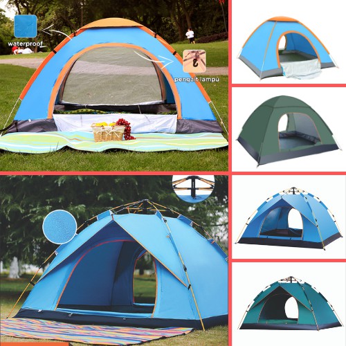 Tenda Camping Otomatis Biru Tenda Otomatis Outdoor &amp; Indoor Tenda Gunung