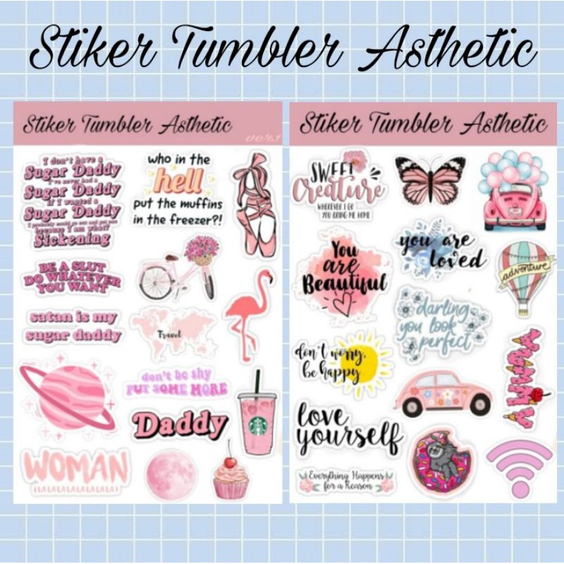 

Stiker Tumbler Asthetic/ Stiker DIY / Stiker Journal,Diary,Case hp, DLl