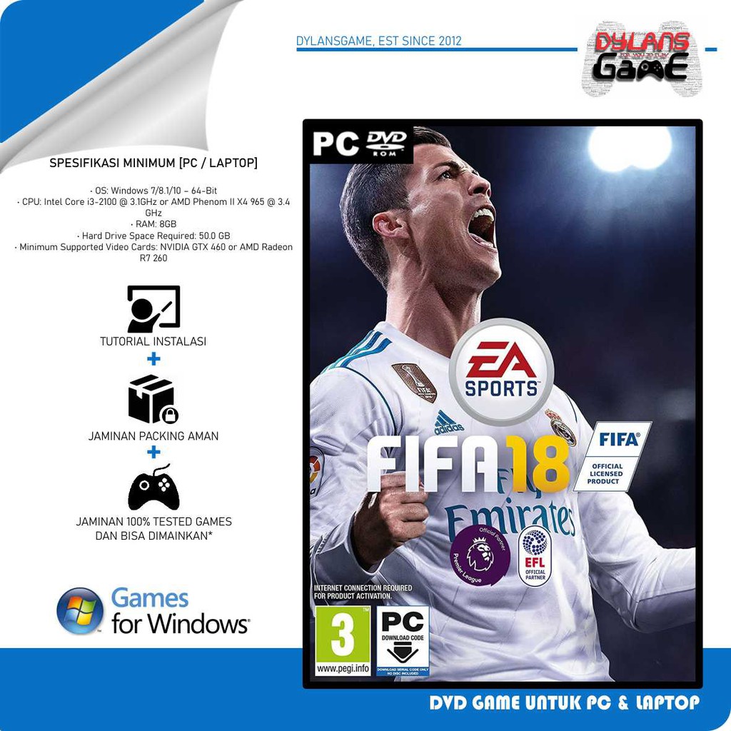 FIFA 18 PC GAME DVD GAME LAPTOP GAME PC