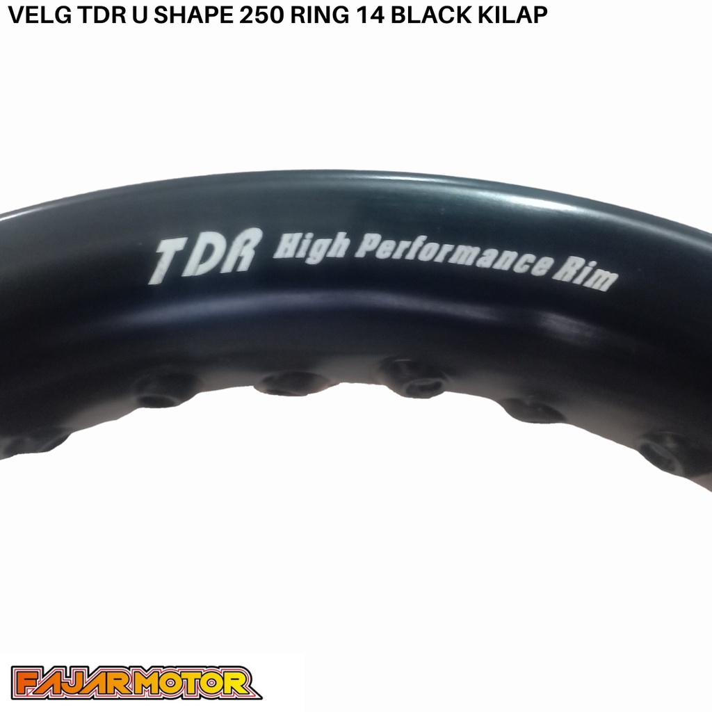 PROMO VELG TDR U SHAPE 250 RING 14 BLACK SILVER