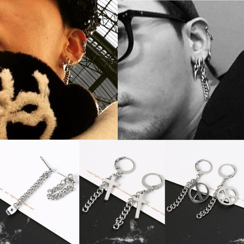 SIY  Bangtan Boys Album Stainless Steel Tassel Drop Earrings Korean Fashion Jewelry