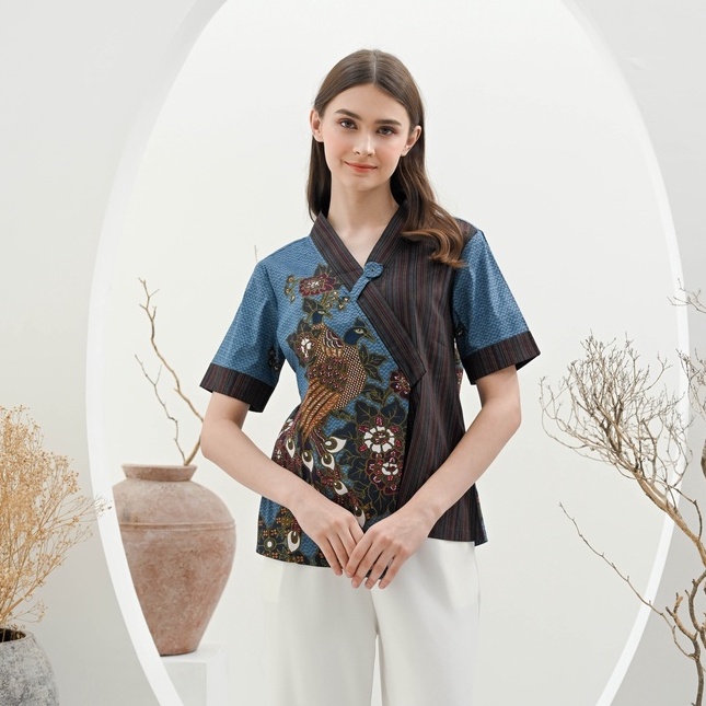 Atasan Batik 267 SMA/ Blouse Batik Wanita/ Seragam Batik