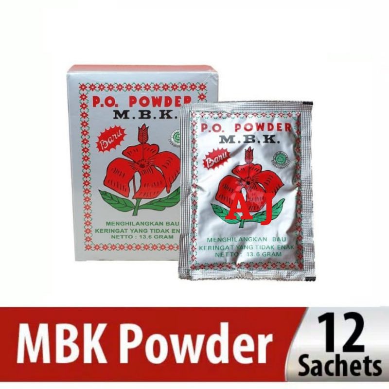 Bedak MBK Powder Box (Isi 12 Bungkus) - Menghilangkan Bau Keringat