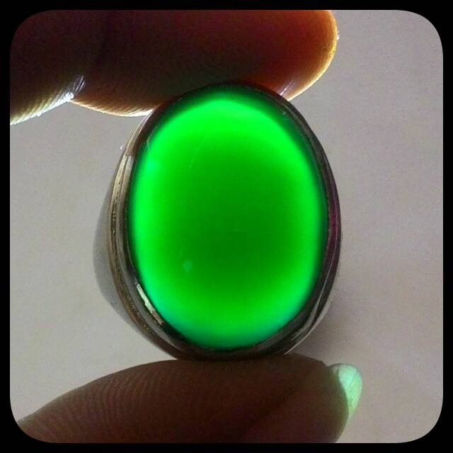 BATU CINCIN NATURAL CHALCEDONY IJO BOTOL RASA BACAN