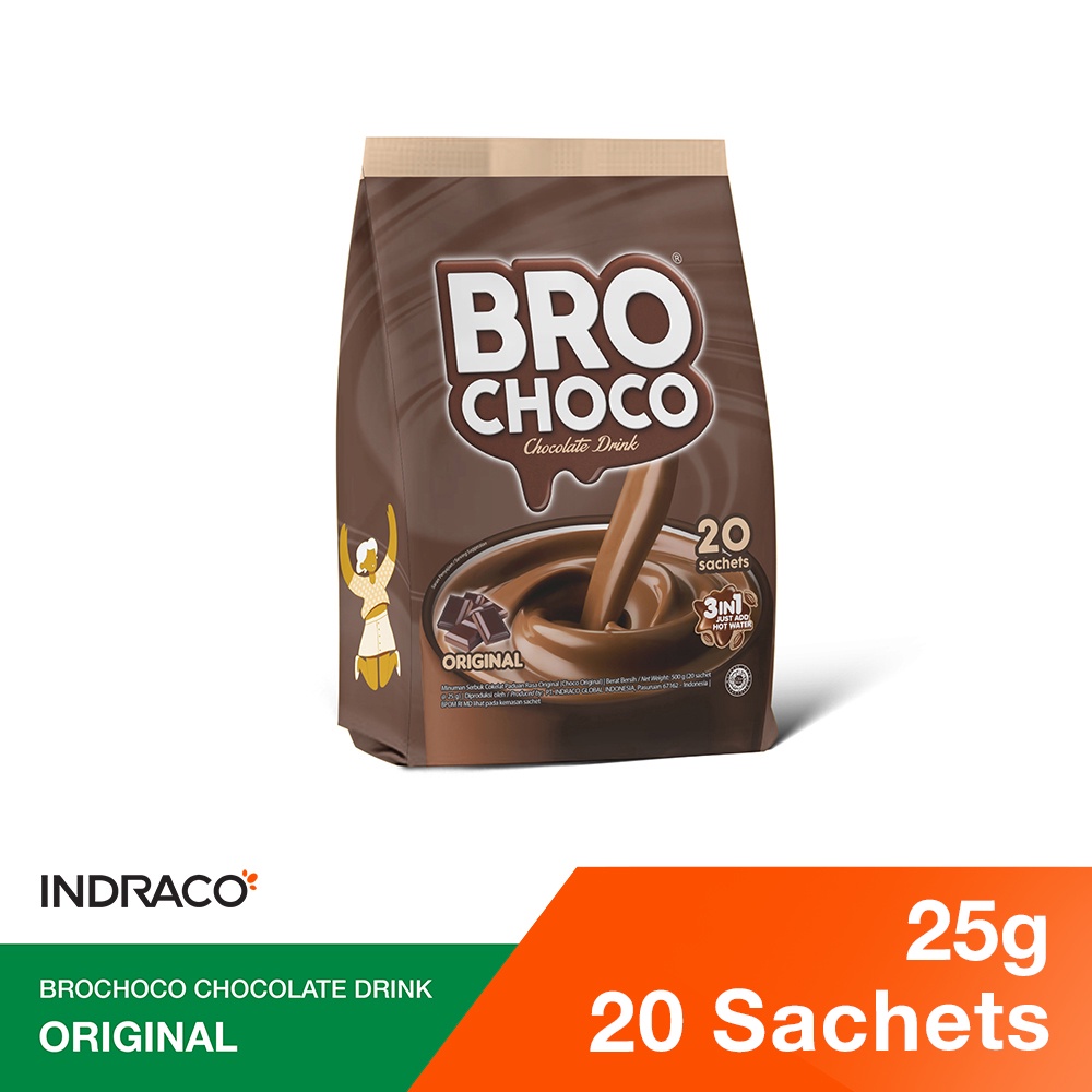 

BROCHOCO Original P20 Chocolate Drink / Minuman Coklat (20 sachets x 25g)