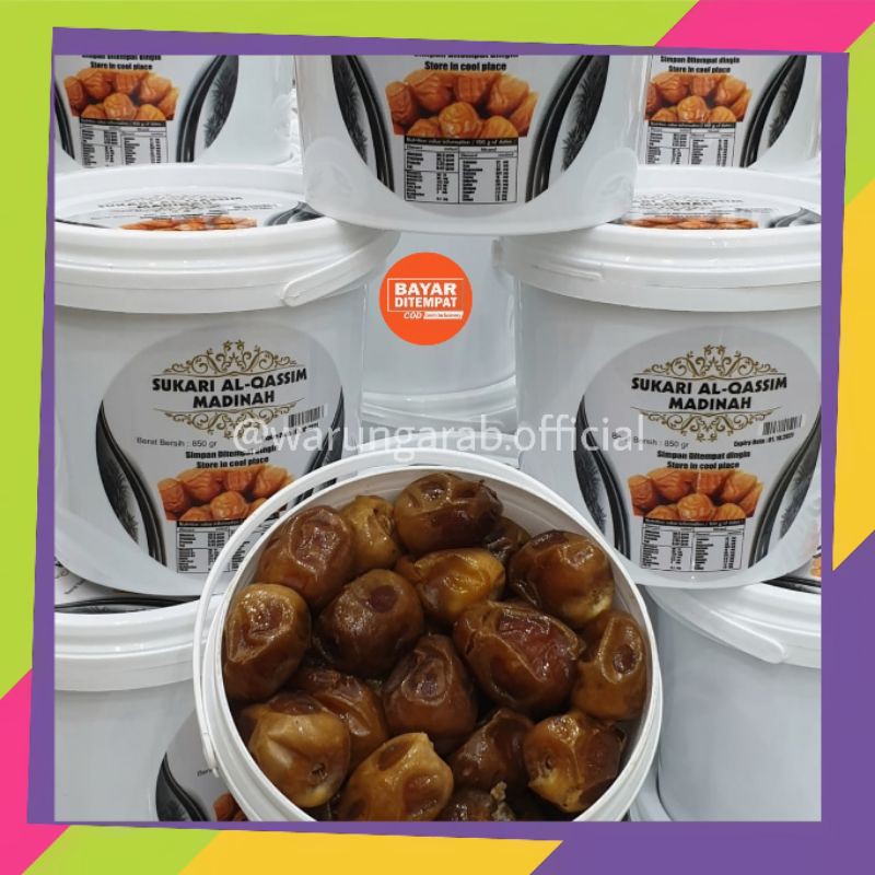 Kurma Sukari Ember 850 gr Kurma Sukari Alqasim Asli